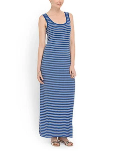 NWoT Anthropologie Bailey 44 Rainbow Fish Blue Striped Jersey Maxi Dress S $173 - Picture 1 of 7