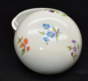 Fine Vintage Meissen Porcelain Trinket Box - Handpainted Flowers