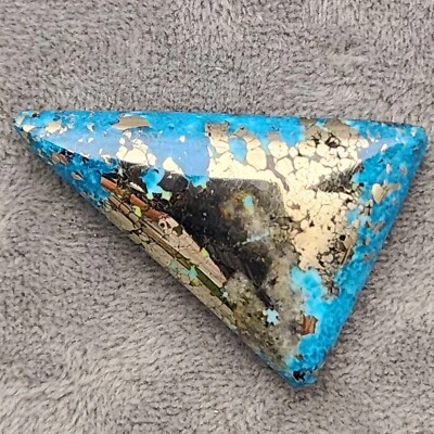 Kingman Turqouise Ithaca Peak High Blue/Pyrite Matrix 15.3G/76.5CT Cabochon - Image 1 of 2