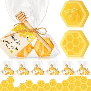 100 Pcs (50 Pk) Baby Shower Bee Party Favors Honeycomb Soap Stick - Picture 1 of 6