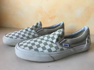 SCARPE SHOES VANS CLASSIC SLIP-ON bianco verde SCACCHI TAG : eur 42 - Foto 1 di 9