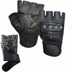 Guanti sollevamento pesi pelle fitness allenamento body building cinghie palestra 108 - Foto 1 di 5