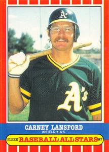 Carney Lansford 1987 Fleer All Stars Baseball card #24 Oakland Athletics - Picture 1 of 2