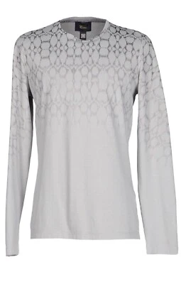 Camiseta Suéter Class Cavalli Para Hombre Gris Algodón Tipografía Diseño Talla 2XL Foto 1 de 4