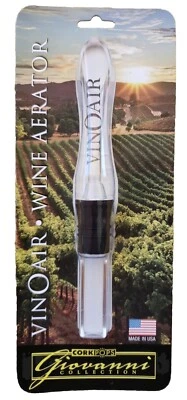 Cork Pops Transparente Giovanni VinOair Aireador de Vino y Caño Sin Goteo Hecho en EE. UU. NUEVO Foto 1 de 4