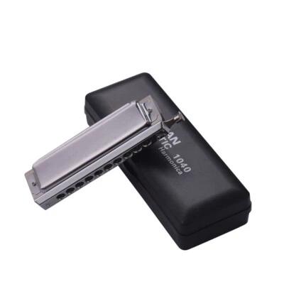 Swan Chromatic Harmonica 10 Holes 40 Tones Key of C Silver with Storage Box K3F2 - Image 1 of 4