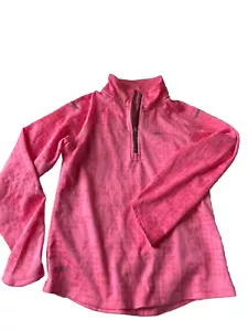 Nike Kids Pink Long Sleeve Sz S Dri-Fit Top Nike Running With Zipper And Collar - Picture 1 of 11