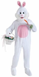 Forum Novelties Mens Plush Bunny Mascot Costume, Pink/White, Standard