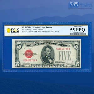 Fr.1529 1928D $5 Five Dollars Legal Tender Note, C/A Block, PCGS 58 PPQ #59708 - Picture 1 of 3