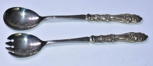 V.B. Vickers & Co,, Sheffield Sterling Silver Handles 1930 Serving Spoon & Fork  - Picture 1 of 9