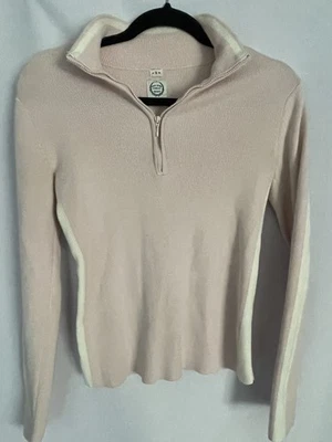 Suéter polo vintage Ralph Lauren com nervuras quarto de zíper rosa feminino tamanho pequeno Y2K - Imagem 1 de 4