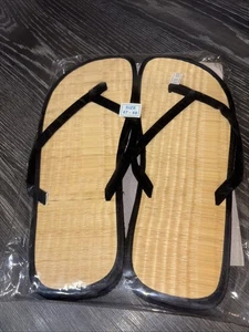 Nuevas sandalias simples chanclas de bambú para dama-47/48 negras - Imagen 1 de 3