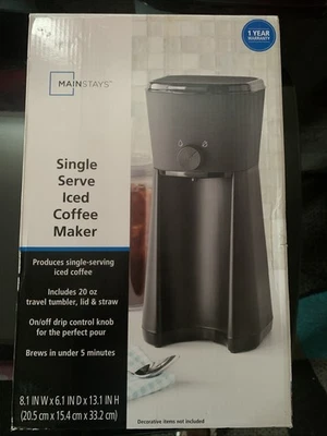 Mainstays Single Serve Coffee Maker, 1 cup With Filter or Ground Coffee, Black,  - Image 1 of 4