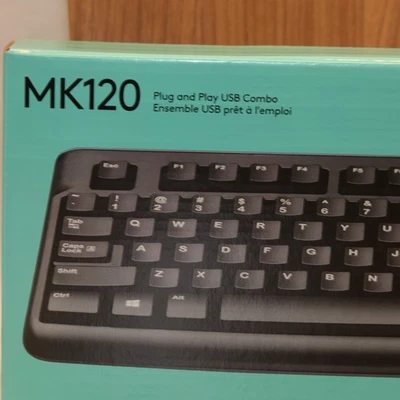 Logitech MK120 Wired USB Keyboard Mouse Desktop Combo 920-002565 Sealed - Image 1 of 4