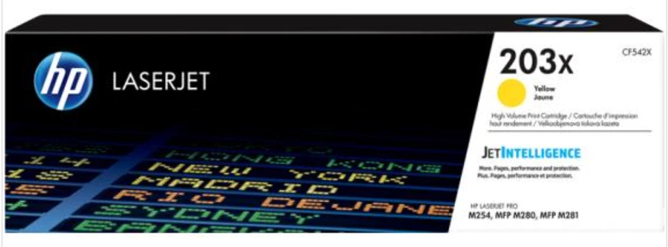 Cartuccia Toner Originale HP 203X CF542X, colore Giallo, LJP M254,MFP M280/M281 - Immagine 1 di 1