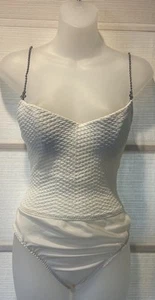 La Perla Vintage Estate Ritmo Di Perla strukturierter Bustier Body ~ Gr. 42 ~ Strass - Bild 1 von 12
