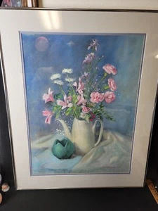 Original Pastel Floral Still-life By Mitsuno Reedly PSA Artist Oklahoma/Japan - Picture 1 of 6