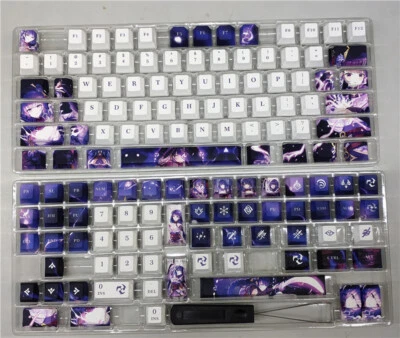 Anime Genshin Impact 136 Keycaps Raiden Shogun PBT Keycap for Cherry MX Keyboard - Image 1 of 2