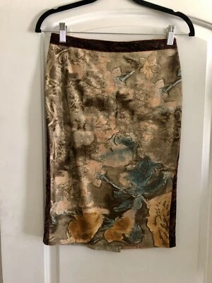 Nueva Falda Lápiz Terciopelo Clase Roberto Cavalli Marrón Tostado * 4 Foto 1 de 4