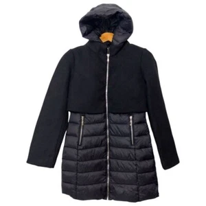 Kur . Kuma Removable Hoodie Goose Down Puffer Long Full Zip Coat Jacket - Picture 1 of 5