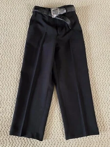 NWT Boy's Victorio Cuture Black Flat Front Dress Pants Slacks w/ Belt SIZES 4-7 - Picture 1 of 12