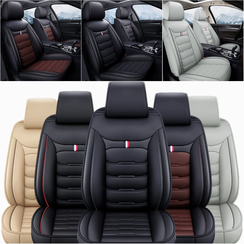 For BMW Car Seat Covers 5 Seat Full Set Leather Front Rear Cushion Protectors - Image 1 of 4