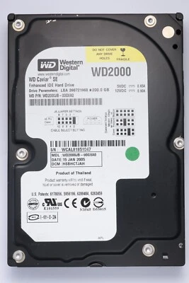 WD Caviar 200GB IDE Desktop Hard Drive Model WD2000JB-00GVA0 P/N WD2000JB-00GVA0 - Image 1 of 2