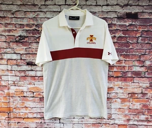๐ฅ Iowa State Cyclones Under Armour Polo Shirt Men's Small S White / Red / Gray - Picture 1 of 6