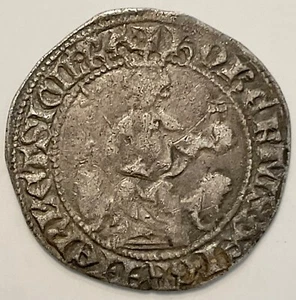 GRIGLIATO CON SIMBOLO GIGLIO NAPOLI ROBERTO D’ANGIO’ (1309-1343) MONETA ARGENTO - Foto 1 di 6