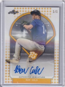 Ron Cole 2018 Leaf Perfect Game Yellow Shimmer Autograph BA-RC2, 1/1