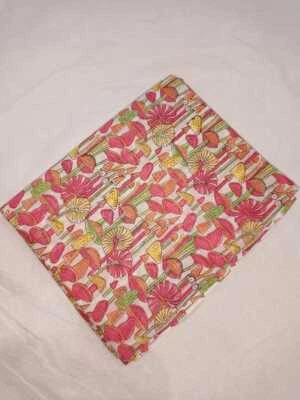 Indian Handmade Floral Hand Block Print Running Cotton Voile Fabric By The Yard - Image 1 of 4