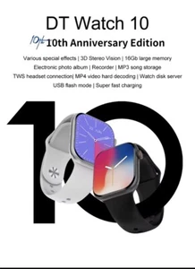 Smart🇬🇧Watch DT Watch 10th Anniversary Ed 46mm.Black Case,Black silicone Strap - Picture 1 of 22