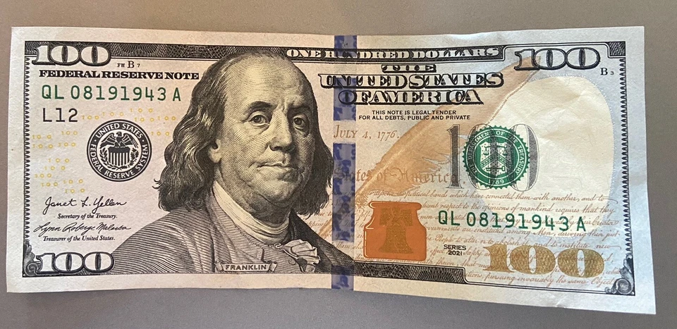 Date/Birthday/Anniversary $100 One Hundred Dollar Bill - 08/19/1943 - Image 1 of 2