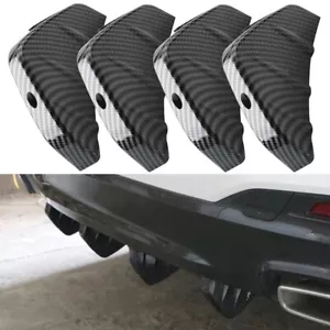4 PIEZAS Accesorios de Fibra de Carbono Coche Parachoques Trasero Divisor de Labios Aletas de Tiburón* - Imagen 1 de 8