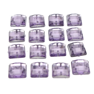 200 Purple Flatback Acrylic Sewing Square Rhinestone 10X10mm Sew on Beads - Picture 1 of 4