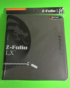 ZIPPER PORTFOLIO, GRAY GAMING Z-FOLIO 12-POCKET LX ALBUM, HOLDS 480 CARDS - Picture 1 of 3