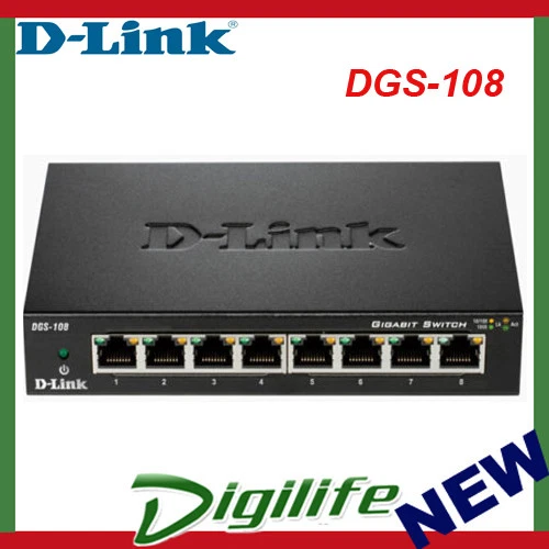 D-LINK 8-Port Gigabit Desktop Switch (Metal Housing) DGS-108 - image 1 of 1
