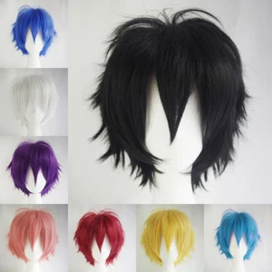 Anime Short Wig Party Straight Hair Cosplay Full Wigs New Cosplay Wig Women Men - Picture 1 of 23