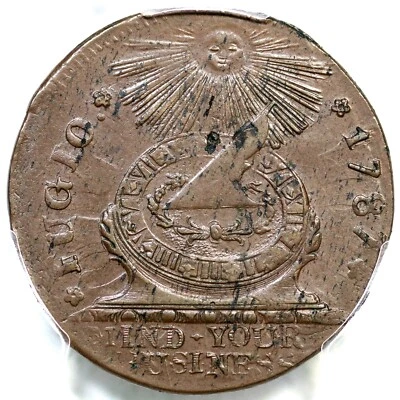 1787 N 13-X R-1 PCGS MS 63 BN Fugio Cent Colonial Copper Coin - Image 1 of 3