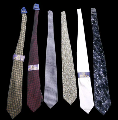 NUEVO PARA HOMBRES lote de 6 corbatas corbatas de diseñador ROFFE ENRO BELLINI todo 100% seda Foto 1 de 4