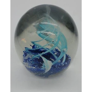 VINTAGE MURANO GLASKUGEL BRIEFBESCHWERER ENGEL FISCH - Bild 1 von 1