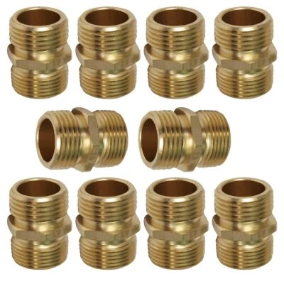 Garden Hose Adapter, 3/4" MH x 3/4" MIP (1/2" SWT) Brass, Lead-Free 10 Pack - Image 1 of 4