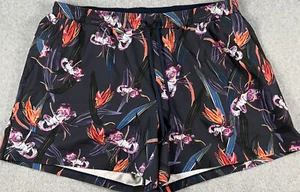 Lululemon Pool Shorts Lined Mens XXL Swim Trunks Beach Black Floral 5”Inseam AOP - Picture 1 of 13