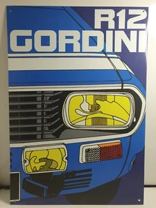 PLAQUE EN TOLE DECOS GARAGE RENAULT R12 GORDINI 40X28 CM mt - Picture 1 of 4