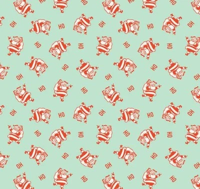 Navidad Santa HO HO HO Verde Menta Riley Blake 100% Algodón Precio por Yarda Foto 1 de 3