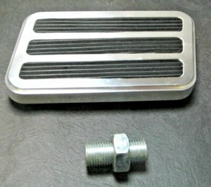 PASTILLA DE FRENO DE ALUMINIO PULIDO RECTANGULAR 3 INSERTOS DE GOMA #8500POL NUEVO - Imagen 1 de 5