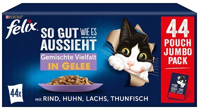 FELIX Katzenfutter Nassfutter - Fleisch Geflügel & Fisch Mix in Gelee - 44 x 85g - Bild 1 von 4