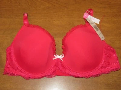 Sutiã Demi 842J1 Isaac Mizrahi 13002M levemente forrado de renda 34B vermelho - Imagem 1 de 2