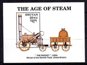 Bhutan 1990 The Rocket Locomotive Mint MNH Miniature Sheet SC 811 - Picture 1 of 1