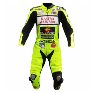 Honda Motorcycle Armoured Padded Suit Motorbike Genuine Cowhide Leather Suit - Foto 1 di 3